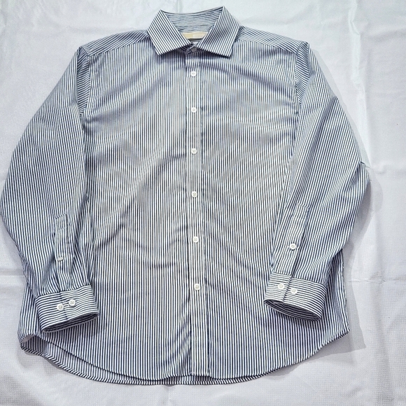 MICHAEL Kors Slim Fit Men Stripes Button Down Dress Shirts - Picture 7 of 9